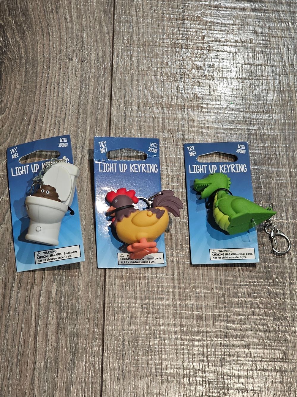 Light Up Keyring - Toilet, Chicken, Dino